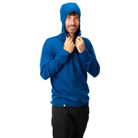 100% Felpa con Zip Merino Sport Uomo - 230 g/m2 - S / Blu