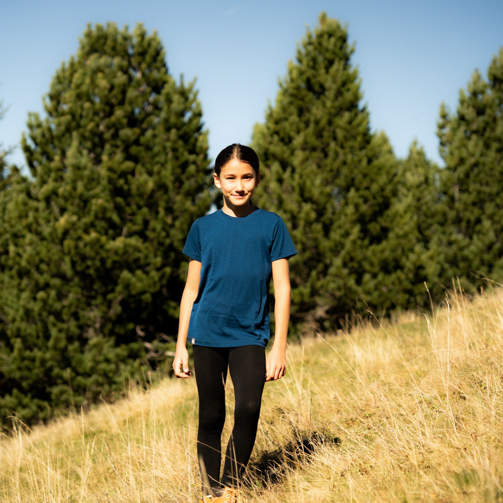 Alpin Loacker Kinder Merino T-Shirt 150g/m2 aus Merinowolle für Outdoor und Alltag