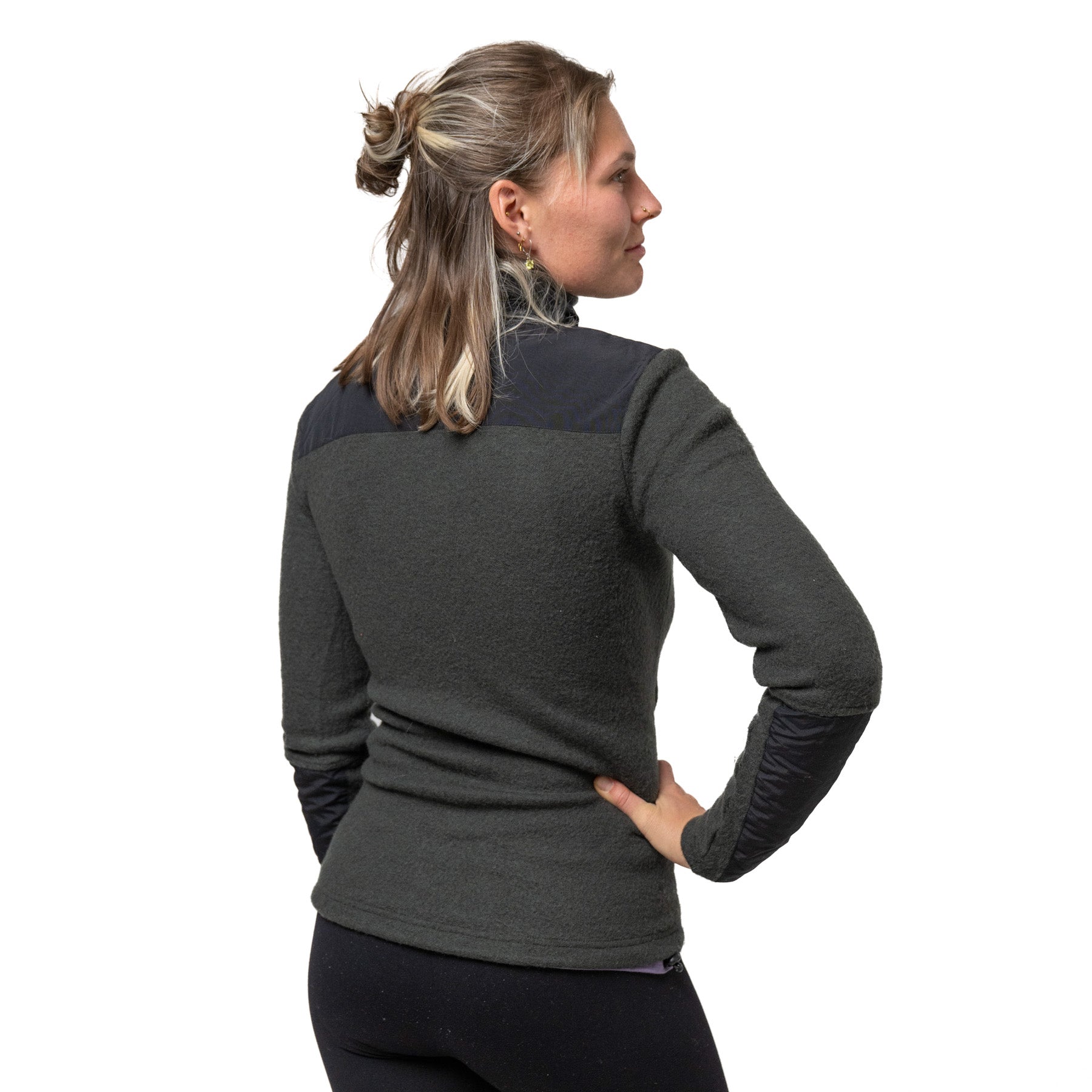 Alpin Loacker Merino Fleece Jacke Damen 280g/m2 in Grau für Wandern und Wintersport