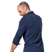 Merino Longsleeve Polo Herren in Grau mit langärmligem Design aus hochwertiger Merinowolle