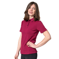 Merino Coolmax Polo T-Shirt Damen 150 g/m2 - Berry / S