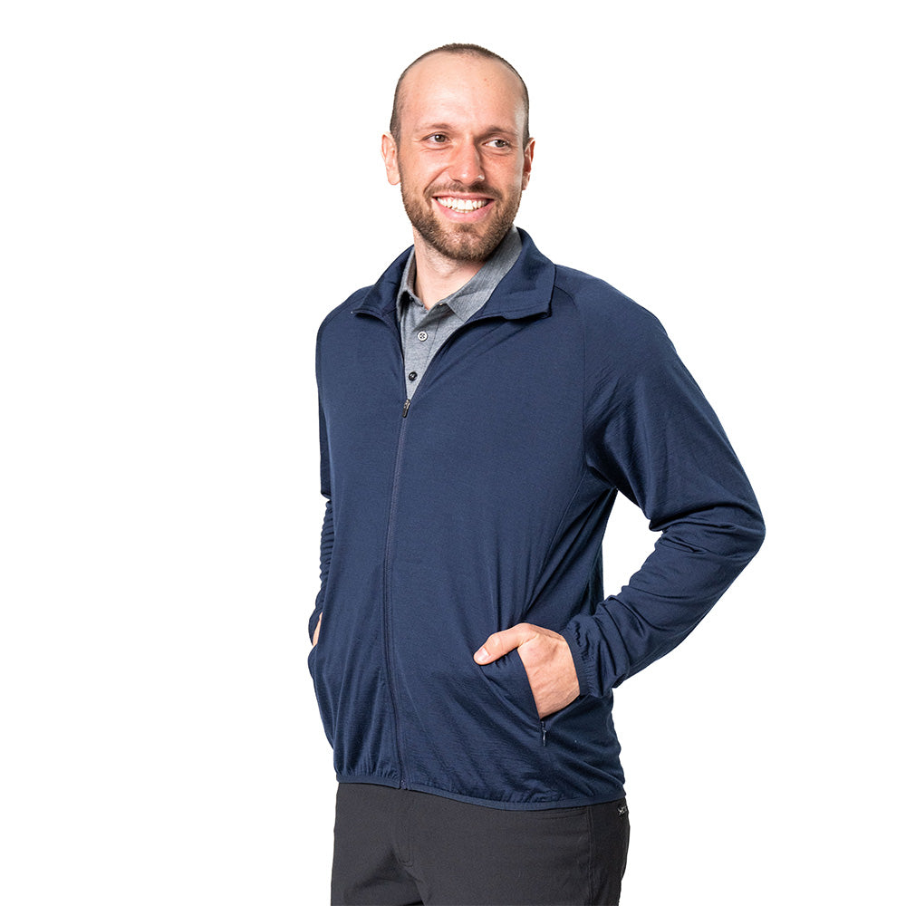 Veste 100% laine mérinos homme 160 g/m² - ultrafine