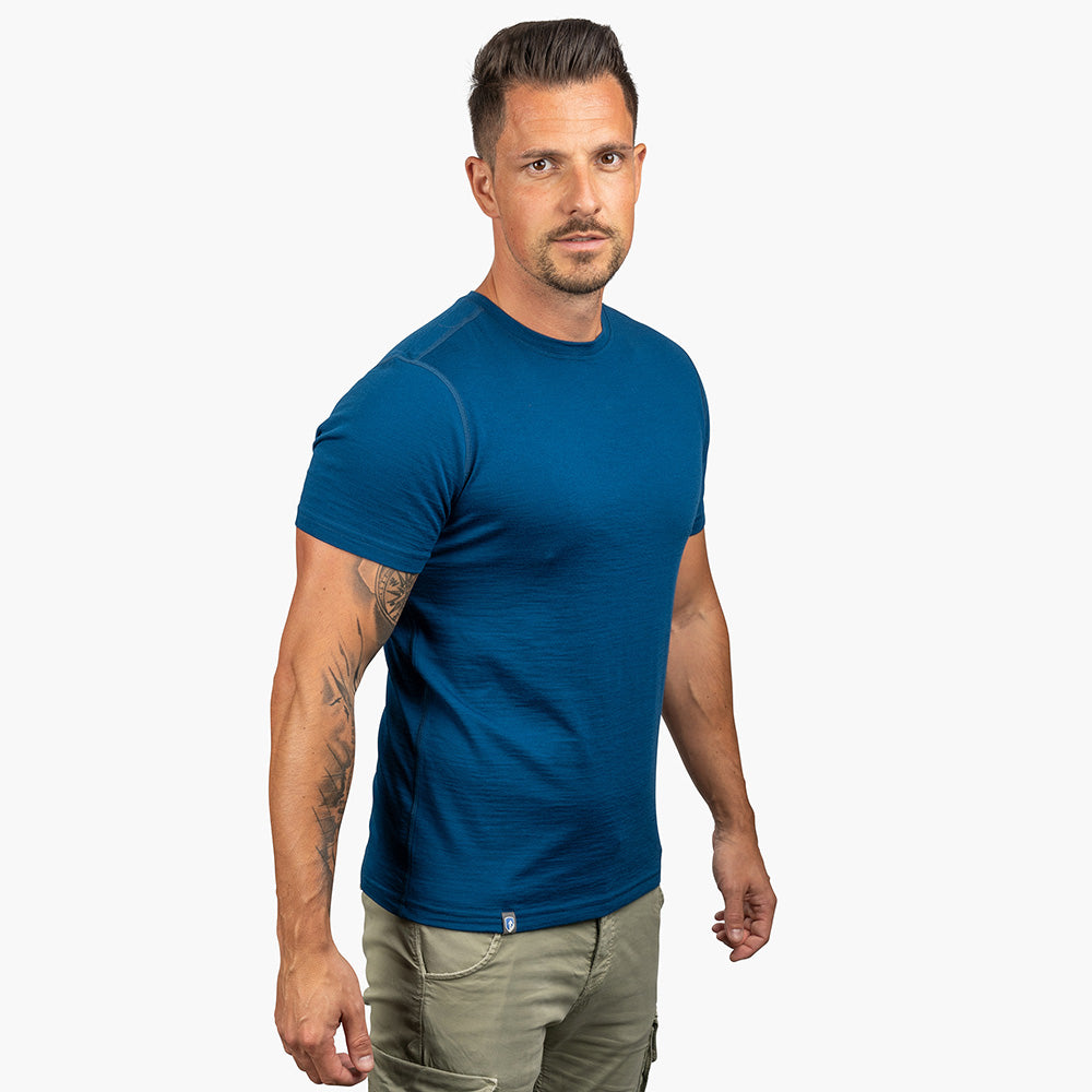 Alpin Loacker Herren Merino T-Shirt 180g aus 100% Merinowolle, Detailansicht Produktfoto