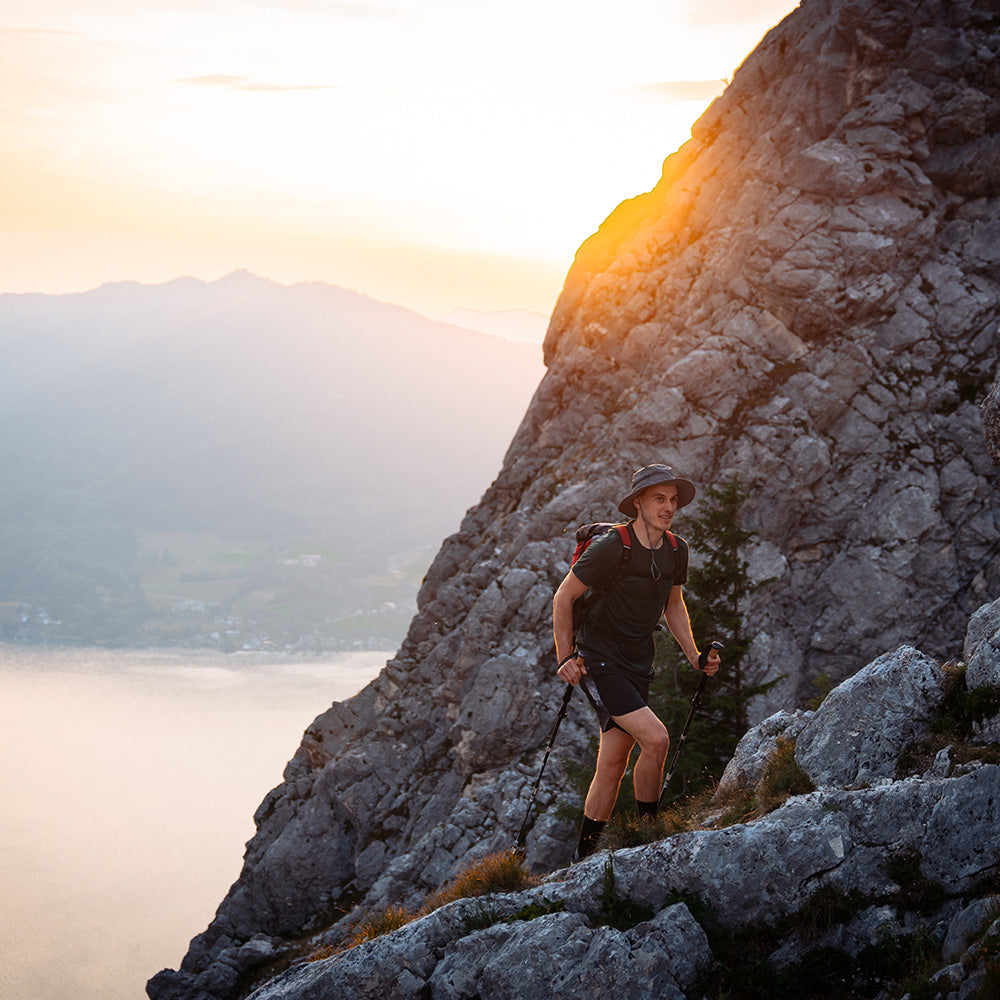 Alpin Loacker Carbon Pro Kork Faltstöcke faltbar leicht stabil Wandern Bergsteigen