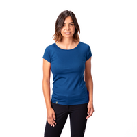 T-Shirt Merino 100% Femme - ultrafin - Bleu / S