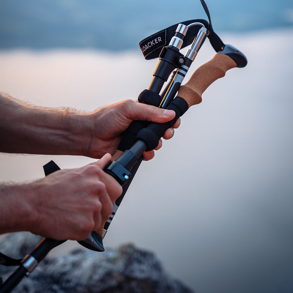 Alpin Loacker Carbon Pro Faltstöcke aus 3K Carbon für Wandern und Trekking