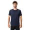 Mann trägt Merino T-Shirt Herren 150 g/m2, dunkelblau. Perfekt für Outdoor-Aktivitäten, kombiniert Komfort und Strapazierfähigkeit durch Corespun Merinowolle. Ideal für Alpinloacker Outdoor Shop.