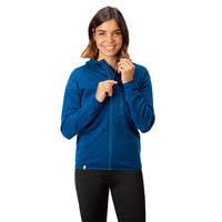 100% Merino Sport Hoodie mit Zip Damen - 230g/m2 - S / Blau