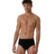 Mann in schwarzen Merino Slip Herren 150 g/m2, ideal für Sport und Outdoor-Aktivitäten, mit innovativer Corespun Merinowolle für Komfort und Haltbarkeit.