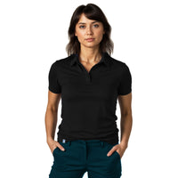 Merino Coolmax Polo T-Shirt Damen 150 g/m2 - Schwarz / S