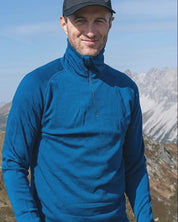 Merino Langarmshirt mit Zip Herren 230 g/m2