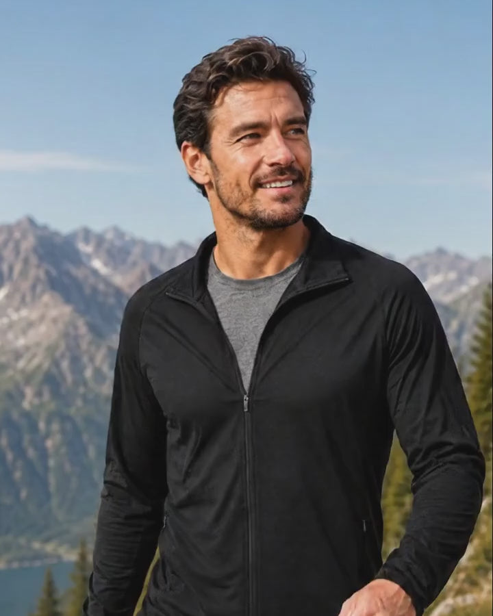100% Merinowolle Jacke Herren 160 g/m² - ultrafein