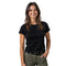 Damen Merino T-Shirt 180g/m2 in Grau, Detailansicht des hochwertigen 100% Merinowolle Oberteils
