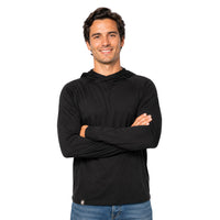 Merino Sun Hoodie Herren 135 g/m² – UPF 50+ &amp; ultraleicht - S / Schwarz