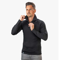 Maglia a manica lunga in 100% Merino con Zip Uomo 230 g/m² - S / Nero