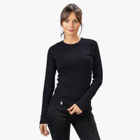 Maglietta 100% Merino Manica Lunga Donna 230 g/m2 - S / Nero
