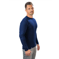 100% Merino Longsleeve Heren 230 g/m2 - S / Blauw